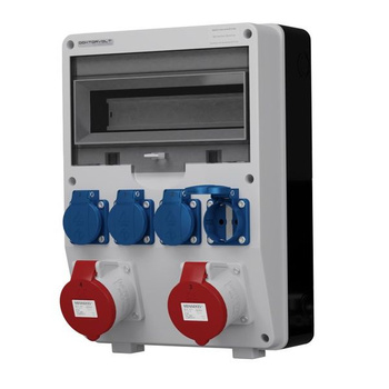 Rozdzielnica budowlana TD-S/FI 32A 16A IP54 4x230V Schuko Doktorvolt DV-6626-D