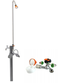 Zestaw na stojaku - prysznic, kran ogrodowy, wieszak na wąż Bradas AG8301