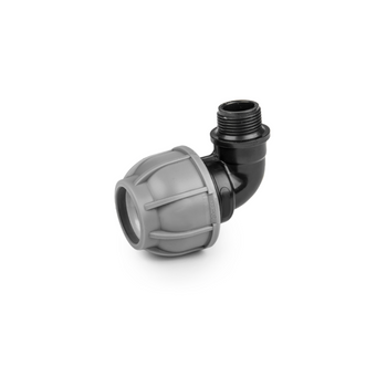 Kolanko do rur PE 25mm 90° z gwintem zewnętrznym 3/4" PN10 DSRA10K25M34