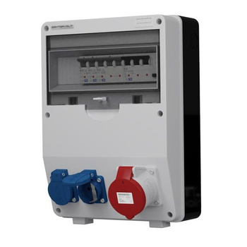 Rozdzielnica budowlana TD-S/FI 32A Zabezpieczona erbetka 2x230V Schuko Doktorvolt DV-6725-D