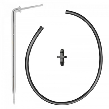 Długi kątowy kroplownik patykowy PREMIUM 2,2l/h z wkłuwką i wężykiem 50cm DSK-2212L