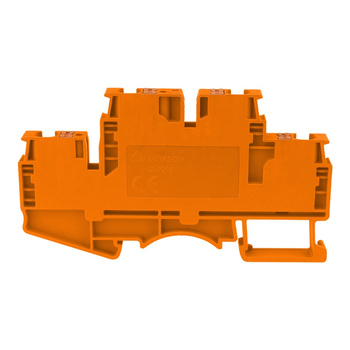 Złączka szynowa zaciskowa pomarańczowa 4mm2 2-piętrowa 4-przewodowa DSKK4-01P-15-00A(H)