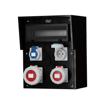 Rozdzielnica budowlana gumowa HD IP67 32A/5P 16A/5P 2x230V gniazda Mennekes Schuko Doktorvolt DV-9535-D