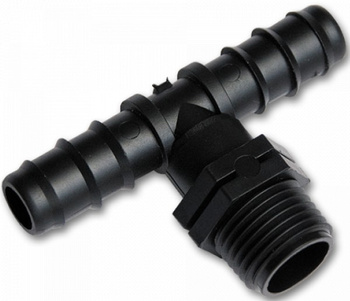 Bradas Trójnik GZ 1/2" 2x wtyk na wąż 20mm do węży kroplujących rur montażowych DSWA06-1220L