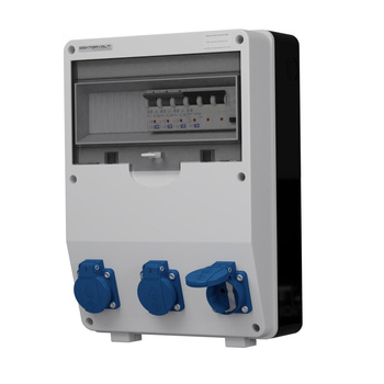 Rozdzielnica budowlana TD-S/FI 3x230V Schuko Doktorvolt DV-9030-D