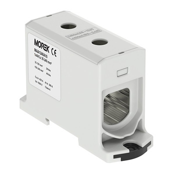 Złączka szynowa 35-240mm2 szara 2otwor AL/CU 1000V TH35 1P Morek MAA1240A10