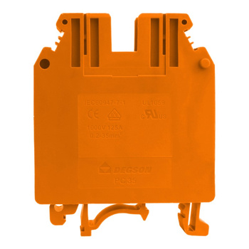 Złączka szynowa przelotowa pomarańczowa śrubowa 35mm2 1P VDE PC35-01P-15-00A(H)