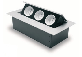 Przedłużacz biurkowy 3x230V z uziemieniem aluminium GTV AE-PB03GU-53