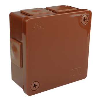 puszka n/t brązowa bez zacisków 6 wlotów 2 wkręty wym/zew 86x86x40 mm IP55 ViPlast 022-02