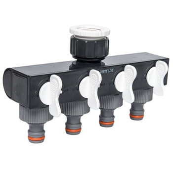 Rozdzielacz 4-drożny z zaworami na kran 1" BRADAS WL-3033