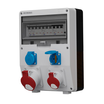 Rozdzielnica budowlana DV-S/FI 32A 16A 2x230V IP54 Schuko Doktorvolt® DV-1776-D