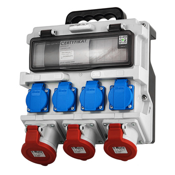 Rozdzielnica budowlana 12 modułowa z uchwytem IP44 4x230V 2x16A 32A Doktorvolt bez zabezpieczeń DV-4926-F