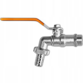 Kran kulowy mosiężny 1/2" GZ 3/4" z przyłączem na wąż 1/2" BRADAS GKK031213