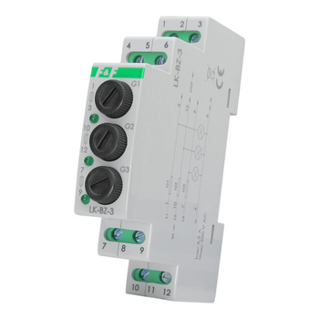 Trójfazowa lampka kontrolna z zabezpieczeniem LK-BZ-3 G 3x230 V+N 3xzielona F&F LK-BZ-3G