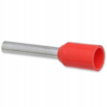 100szt. E 1/8mm Końcówka tulejkowa izolowana 1mm2 czerw. E1008 Elpromet C.20.01008