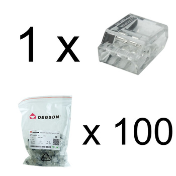 Złączka do puszek instalacyjnych 3x0.5-2.5 mm² VDE DGN 1 sztuka DG228-3.5-03P-1Y-00A