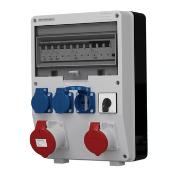 Rozdzielnica budowlana z łącznikiem TD-S/FI 32A 16A 3x230V Schuko Doktorvolt DV-2404-D