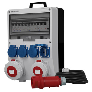 Rozdzielnica budowlana z kablem TD-SFI SKH 32A 16A IP67 4x230V Schuko Doktorvolt DV-9733-D