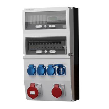 Rozdzielnica budowlana z licznikiem eXT-S/FI 32A 16A 4x230V Schuko Mennekes Doktorvolt DV-0823-D