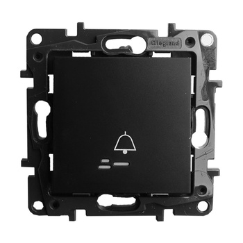 Przycisk pojedynczy dzwonkowy podświetlany czarny Niloe Step 863510