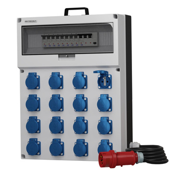 Rozdzielnica budowlana z kablem SKH GR-S/FI 16x230V gniazda Mennekes Doktorvolt® DV-0687-F