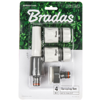 Zestaw 4-elementowy na wąż 3/4" - blister WHITE LINE BRADAS WL-5500-34K