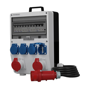 Rozdzielnica budowlana z kablem TD-S/FI 2x16A 4x230V SKH Schuko Doktorvolt DV-6800-D