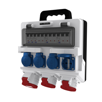 Rozdzielnica budowlana TR-S 32A 2x16A 4x230V Schuko Mennekes Doktorvolt DV-2926-D