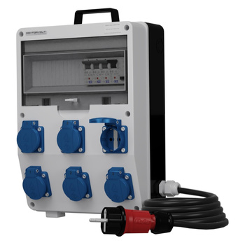 Rozdzielnica budowlana z kablem TD-S/FI SKH 6x230V Schuko Doktorvolt DV-0557-D