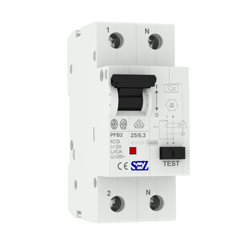 Wyłącznik różnicowo-prądowy SEZ TYP A 25A 300mA 2P 10kA VDE 0090671