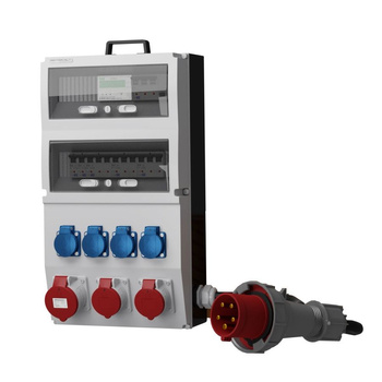 Rozdzielnica budowlana z licznikiem i kablem eXT-S/FI 32A 2x16A 4x230V SKH Schuko Mennekes Doktorvolt DV-2315-D