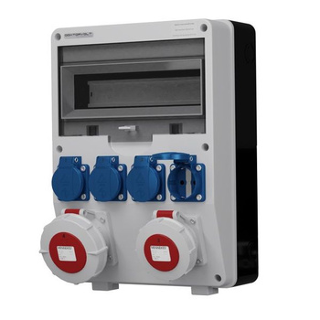 Rozdzielnica budowlana TD 32A 16A IP67 4x230V Schuko Doktorvolt DV-2213-D