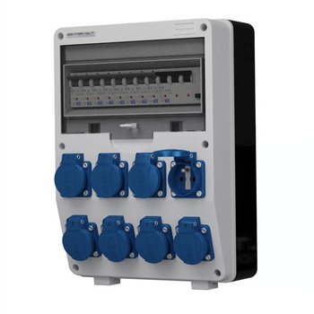 Rozdzielnica budowlana TD-S/FI 8x230V gniazda Mennekes Doktorvolt DV-6923-F