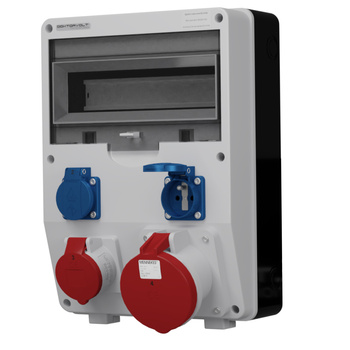Rozdzielnica budowlana TD 63A 16A 2x230V gniazda Mennekes Doktorvolt DV-2442-F