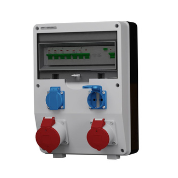 Rozdzielnica budowlana ECO-S/FI 32A 16A 2x230V Schuko Doktorvolt DV-2633-D