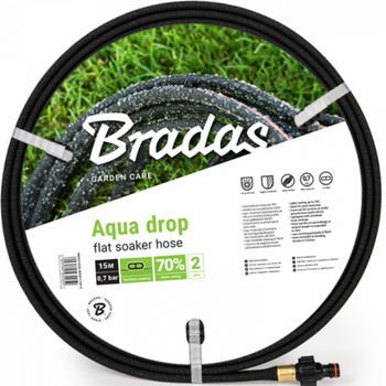Wąż nawadniający pocący AQUA-DROP FLAT 1/2" - 7,5m Bradas WADF1/2075