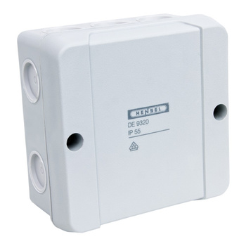 Hensel Puszka 88x88x47 szara IP55 11 dławnic membranowych DE9320 Z DE 9320 Z