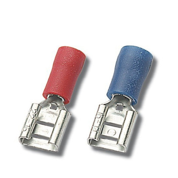 100 sztuk Końcówki konektorowe żeńskie 6,3x0,8 częściowo izolowane PVC GKI2,5/6,3/0,8