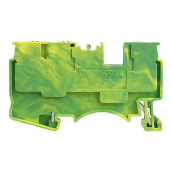 Złączka szynowa 2,5mm2 1P 3-przewodowa zacisk push-in żółto-zielona PE DS2.5-TW-PE-01P-1C