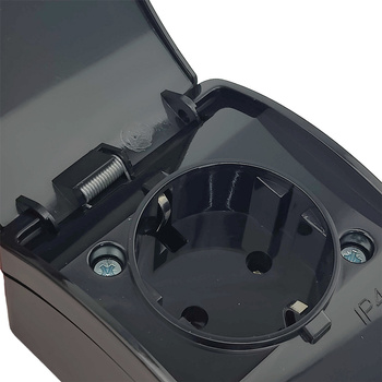 Gniazdo pojedyncze SCHUKO natynkowe ViPlast Koala IP44 czarne 181‑05 181-05