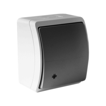 Łącznik krzyżowy pojedynczy natynkowy IP44 popiel/grafit 154-08-DRV