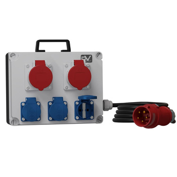 Rozdzielnica budowlana z kablem FRED SKH 2x16A 3x230V Schuko Mennekes Doktorvolt® DV-6671-D