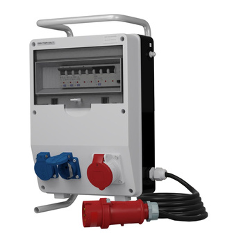 Rozdzielnica budowlana na stojaku z kablem TD-S/FI SKHU 16A 2x230V Schuko DV-0120-D