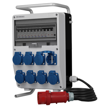 Rozdzielnica budowlana na stojaku z kablem TD-S/FI SKHU 8x230V Schuko Doktorvolt DV-0342-D