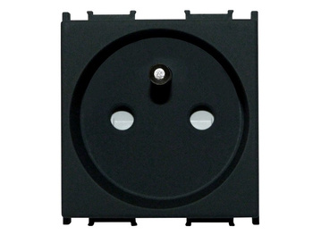 Gniazdo modułowe do puszki podłogowej 2P+Z 16A Modul 2M czarne bez ramki TEM do PD12 VM40SB-B