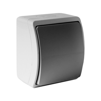 Łącznik pojedynczy natynkowy 10A IP44 popiel/grafit 151-08 DV 151-08-DRV