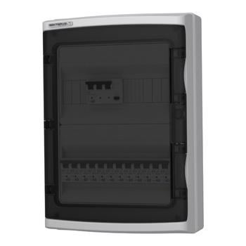 Rozdzielnica modułowa HI-S/FI z wyłącznikiem róźnicowoprądowym / nadprądowym IP65 Doktorvolt DV-9122-HI