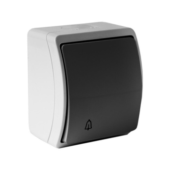 Przycisk dzwonkowy 10A pojedynczy natynkowy IP44 popiel/grafit 155-08-DRV