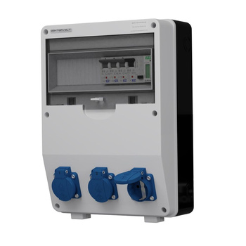 Rozdzielnica budowlana z licznikiem 1f TD-S/FI 3x230V Schuko Doktorvolt DV-2862-D