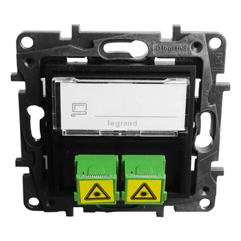 Gniazdo światłowodowe podwójne 2 x SC / APC czarne Niloe Step 863571